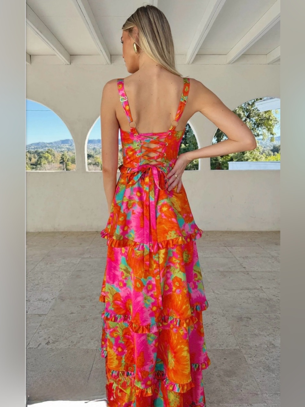 Show Me Your MuMu Lady Corset Maxi Dress Sz L - Picture 2 of 9